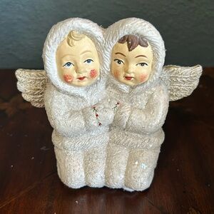 Christmas figurine snow angels, hand painted by Walnut Ridge collectible